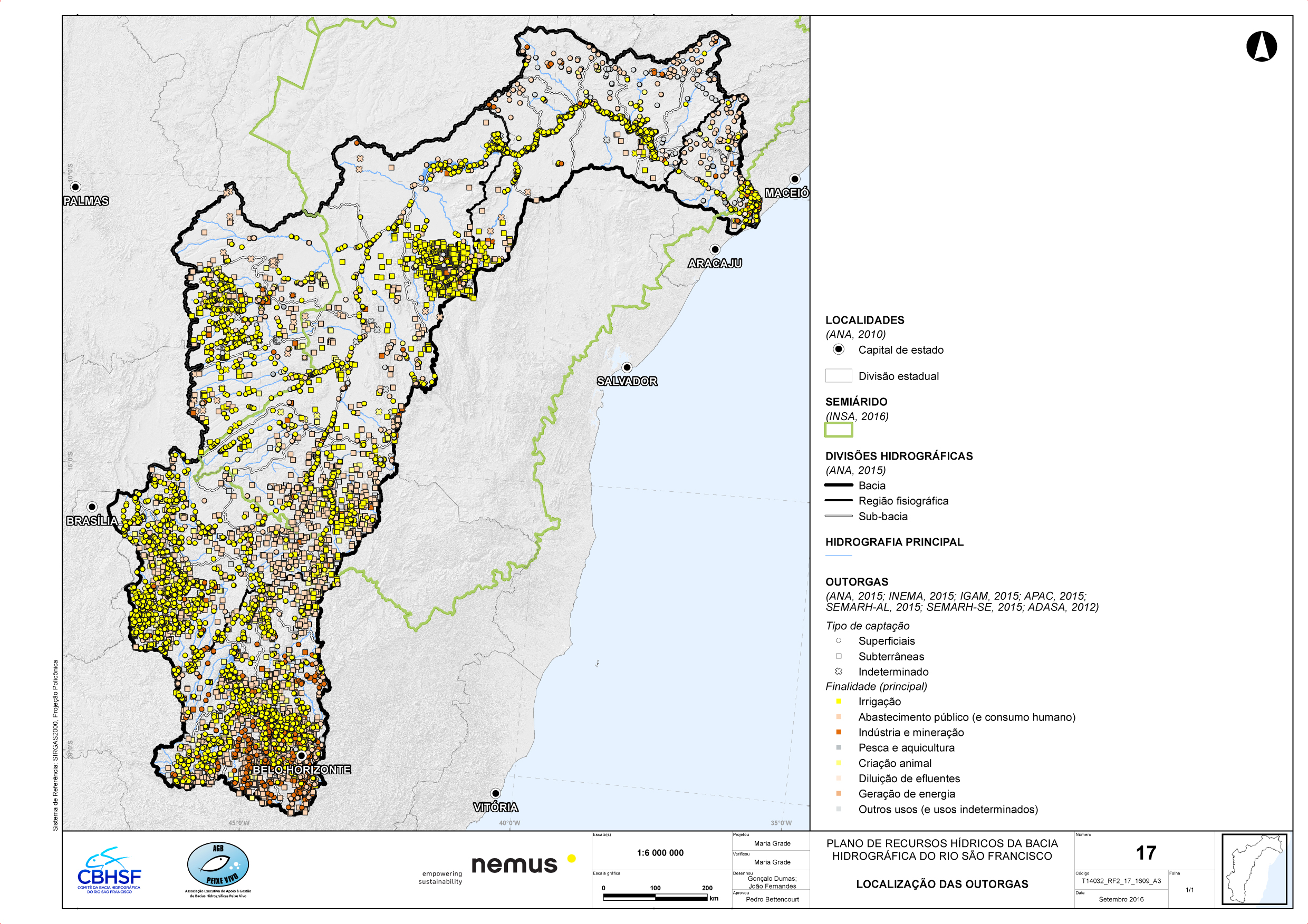 Mapa 17 do RF2 - Localização das outorgas